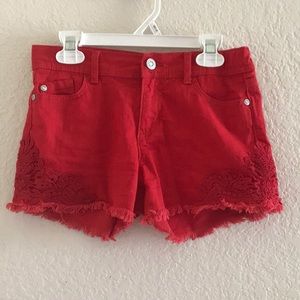 Red girls shorts